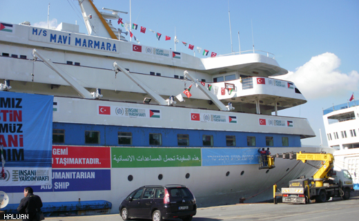 Mavi Marmara membawa aktivis kemanusiaan dari pelbagai agama, bangsa dan kemahiran. Semua penumpang dan barangan yang dibawa telah diperiksa berkali-kali oleh pihak ketiga, termasuk International Committee of the Red Cross (ICRC,) bahawa tidak ada sebarang bentuk senjata atau barang larangan yang dibawa.