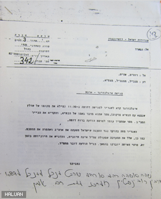 Dokumen ini merekod transkrip perbualan dan minit mesyuarat di antara Setiausaha Negara Amerika, Lawrence Eagleburger, dan Duta Israel ke Amerika, Moshe Arens.